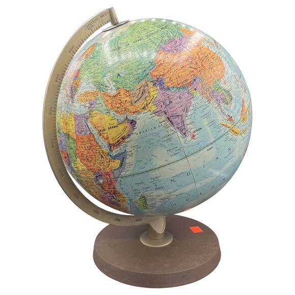 Unbranded Other - 🌍 Desktop World Globe Vintage Style Educational Decor Blue Map w/ Stand Base